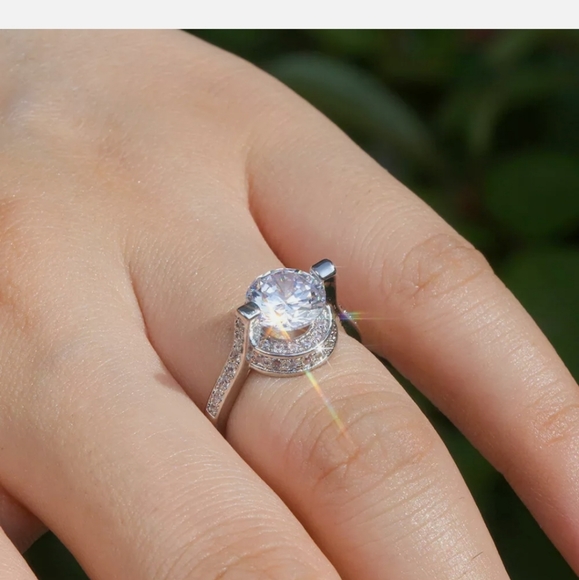 New 925 Wedding Ring Round Cut White sapphire - Picture 2 of 6